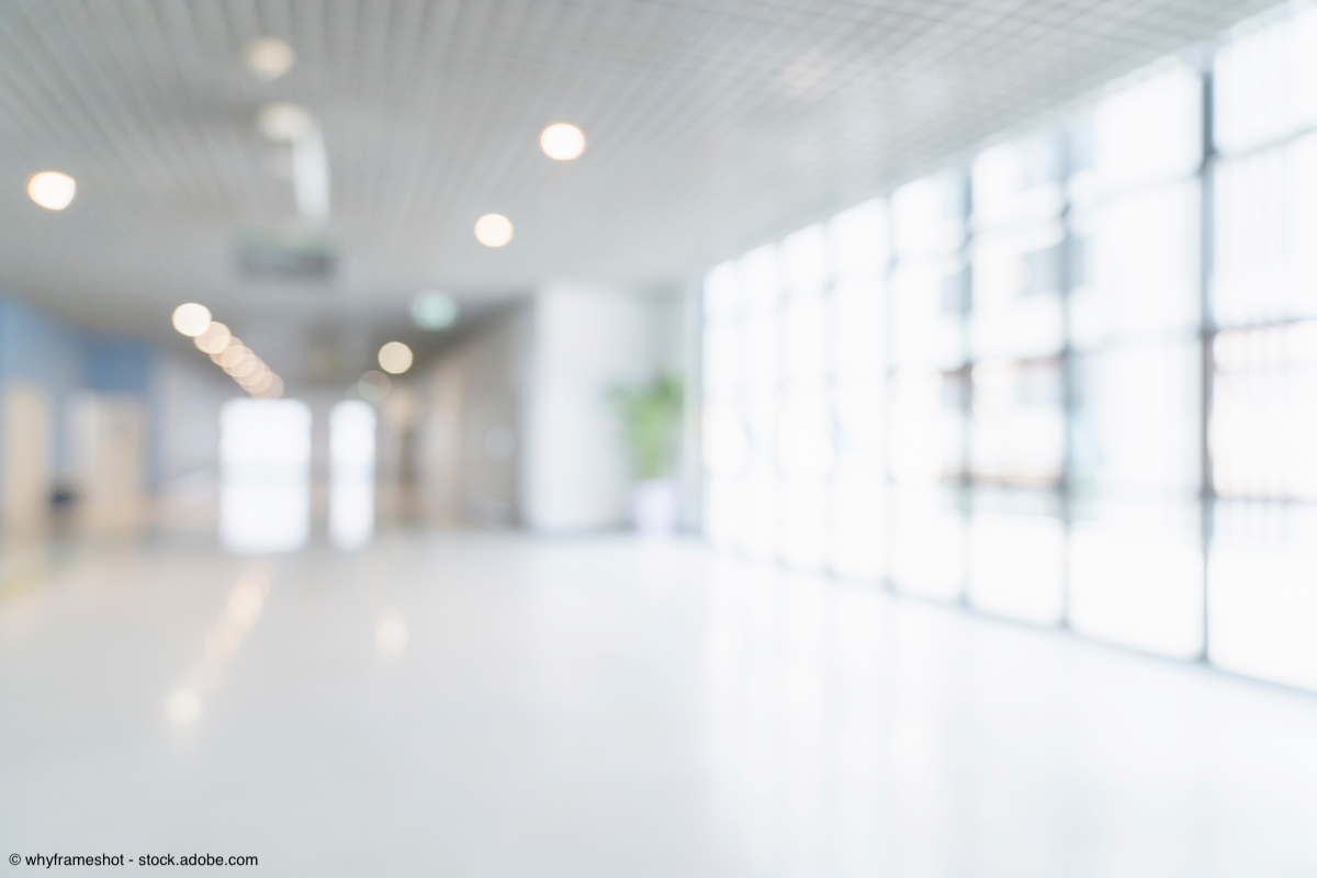 blurred photo of a clinic hallway